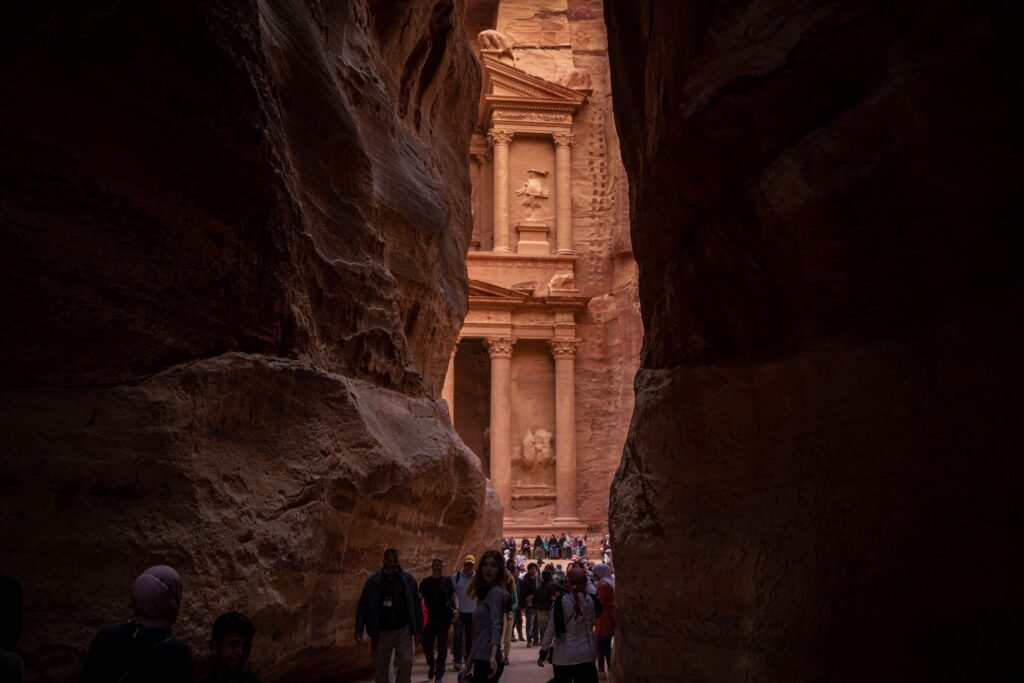 The Treasury at Petra Rose City during a day trip from Amman